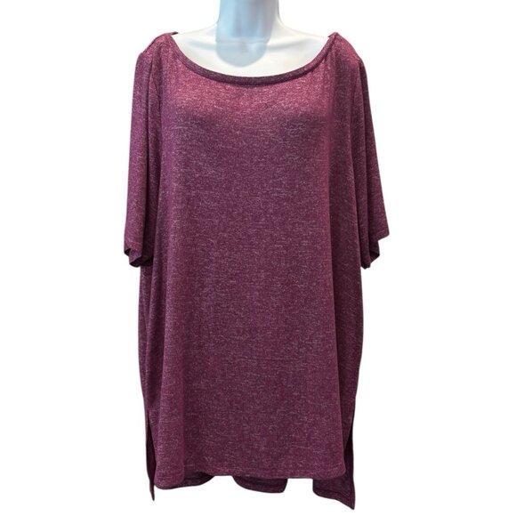 Lane Bryant Oversized Tunic Top 22/24 Berry‎ Pink Slouchy Lounge - Picture 1 of 5